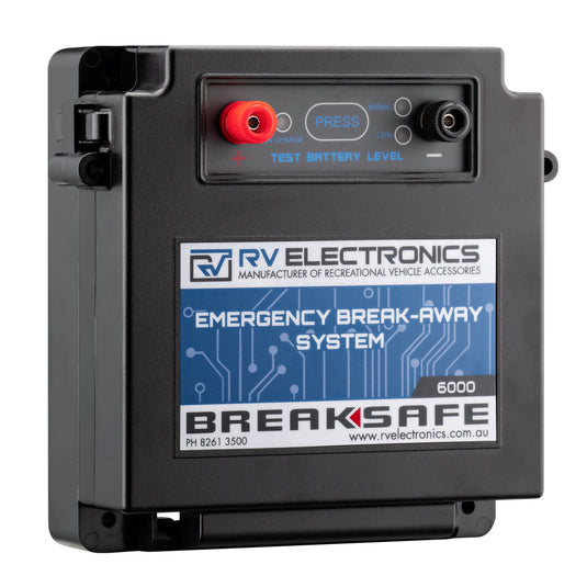 side view of Breaksafe 6000, break away system for towing caravans, camper trailers, boats, tradie trailers and horse floats
